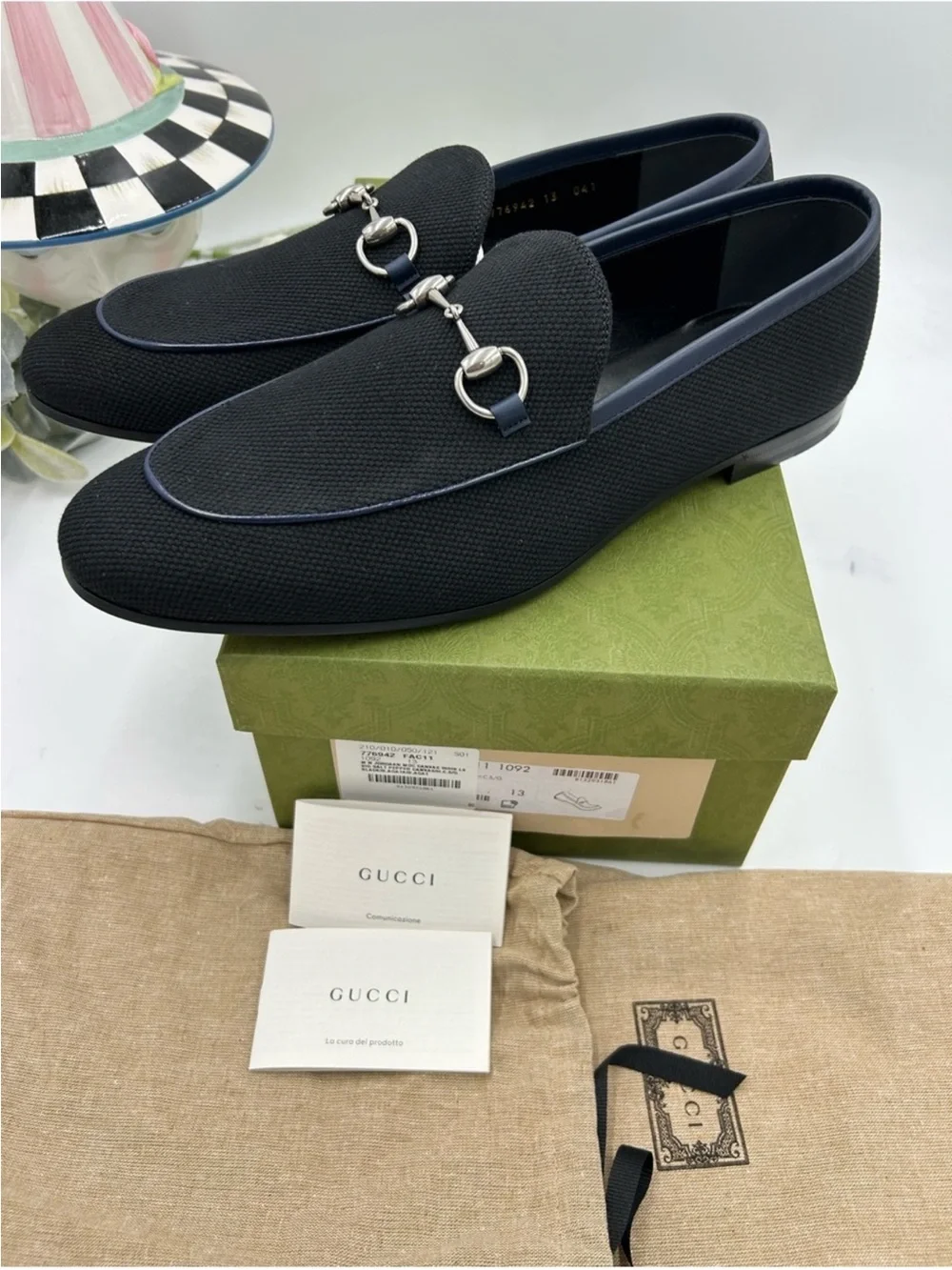 Men’s Gucci NEW JORDAAN canvas horse bit loafer size 13 made in Italy